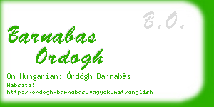 barnabas ordogh business card