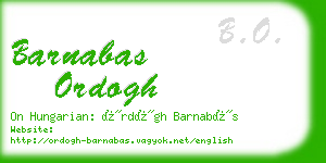 barnabas ordogh business card